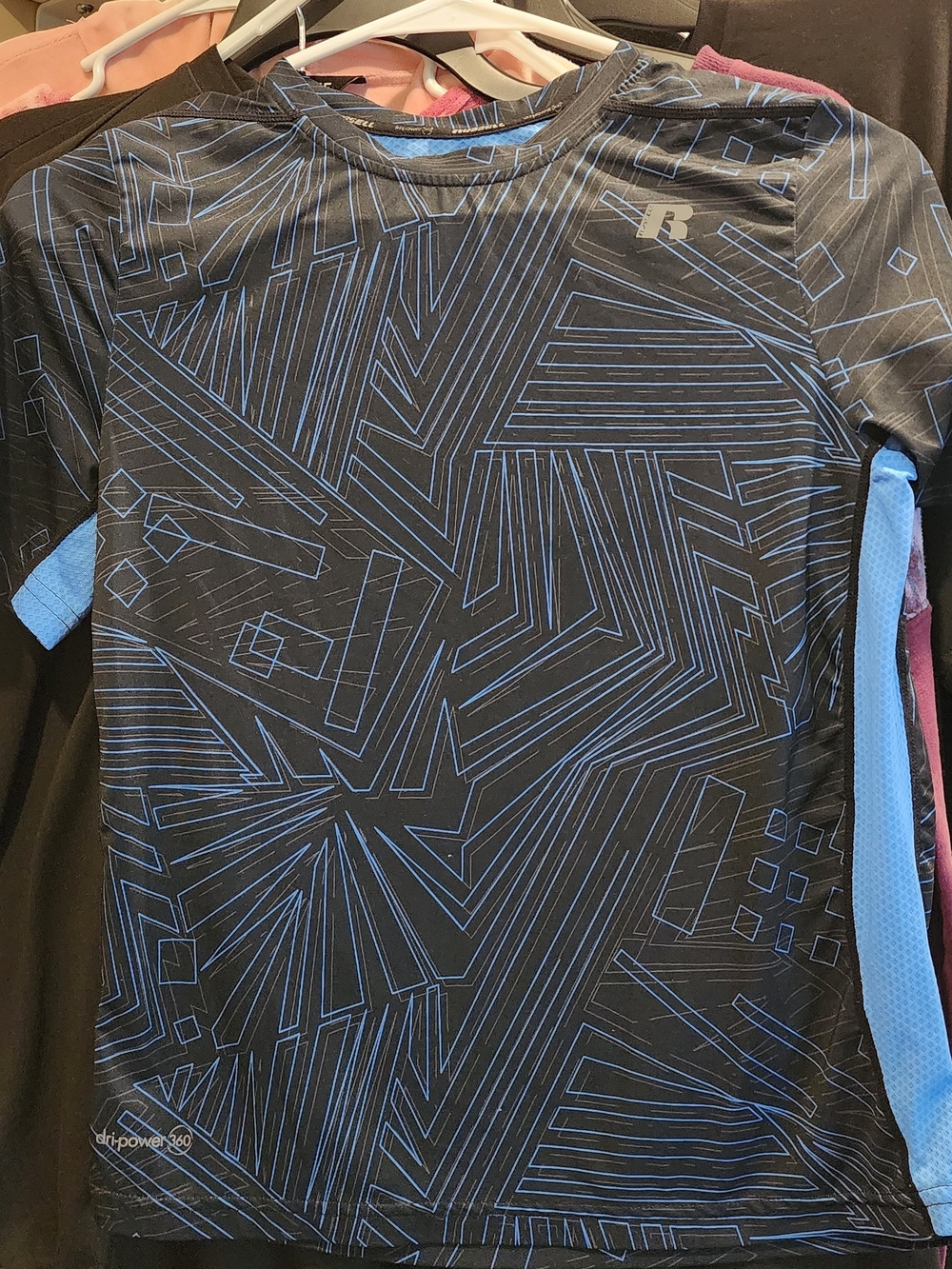 Russell Athletic Black and Blue Short Sleeve Graphic Performance Tee
